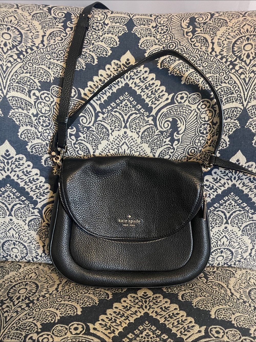 kate spade Black Pebbled Leather Shoulder Bag